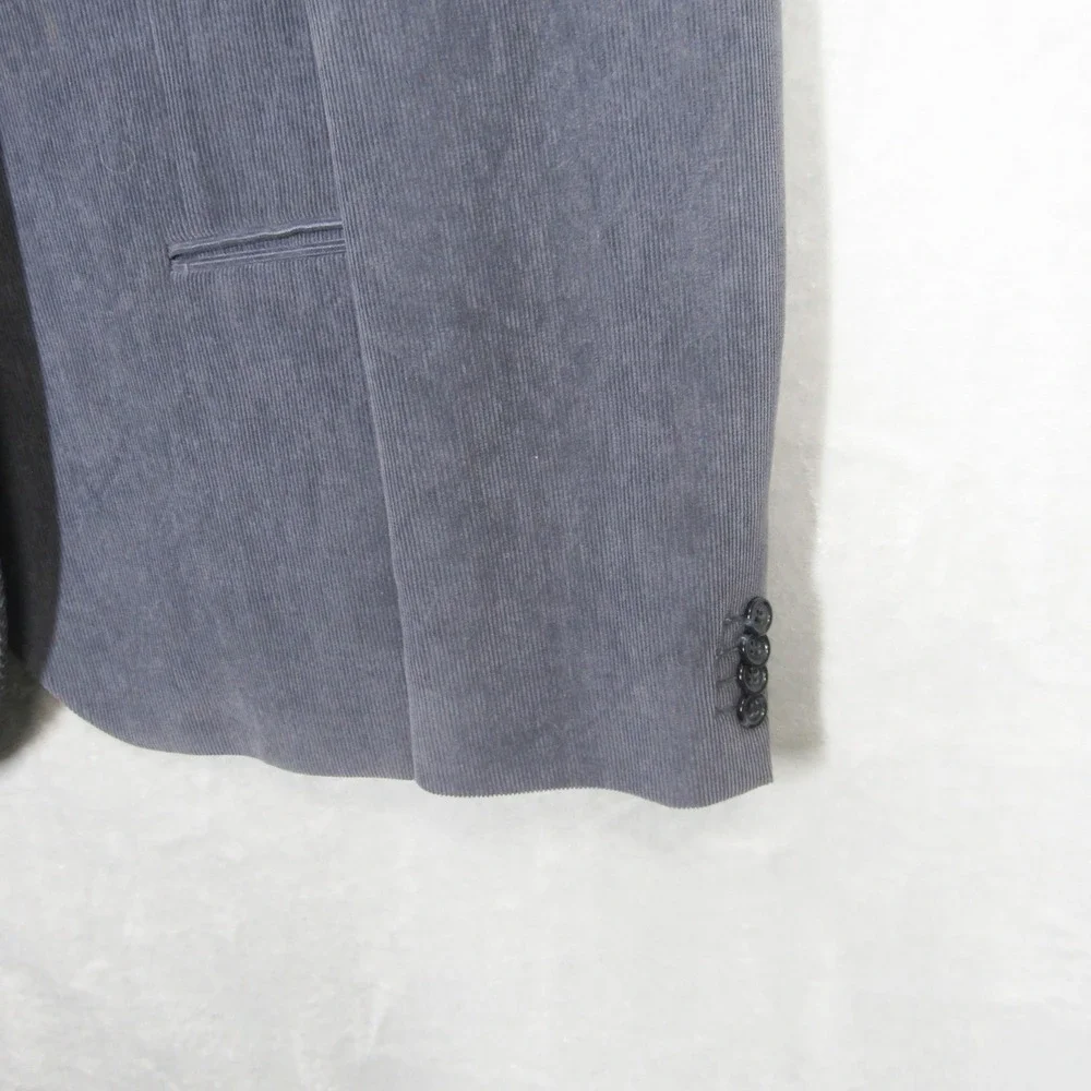HUGO BOSS Mens Gray Corduroy Blazer Size Large Jacket Button Front Long Sleeve